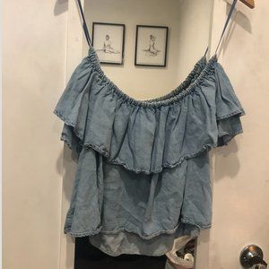 Ruffled Strapless Top